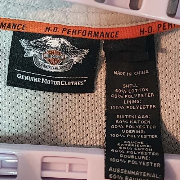 Harley Davidson Vented Rear Long Sleeve Shirt Roll Up Tabs Relaxed Fit 2XL - Picture 6 of 8